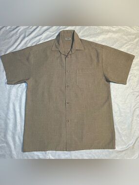 CalTop Men’s Short Sleeve Button Down Collar  Shirt Style 1000, Khaki, XL